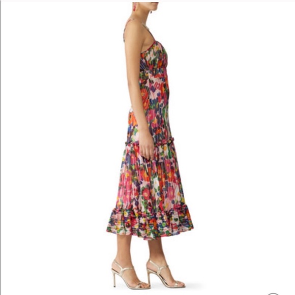 Saloni Bella Dress Pink Rosette Floral 